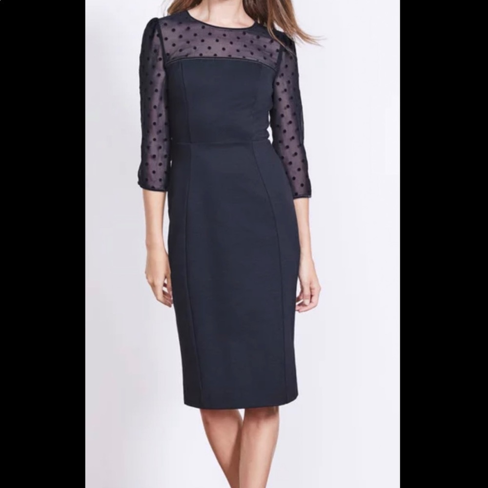 BODEN Isabella Ponte Quarter Sleeve Navy Blue Dress Size 4